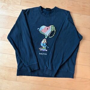 Limited Edition Peanuts Black Men's Crewneck Sweater